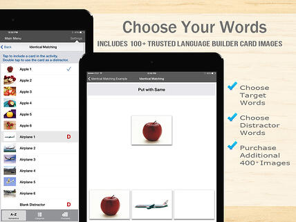 Choose from 600+ words in the Language Builder App